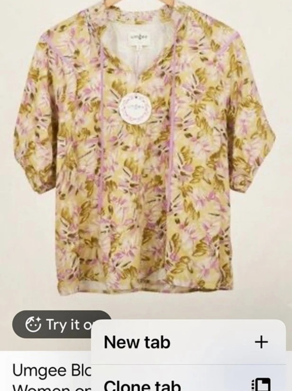 Umgee Lila Bloom Blouse Floral Blouse Pink & Yellow XS NWT